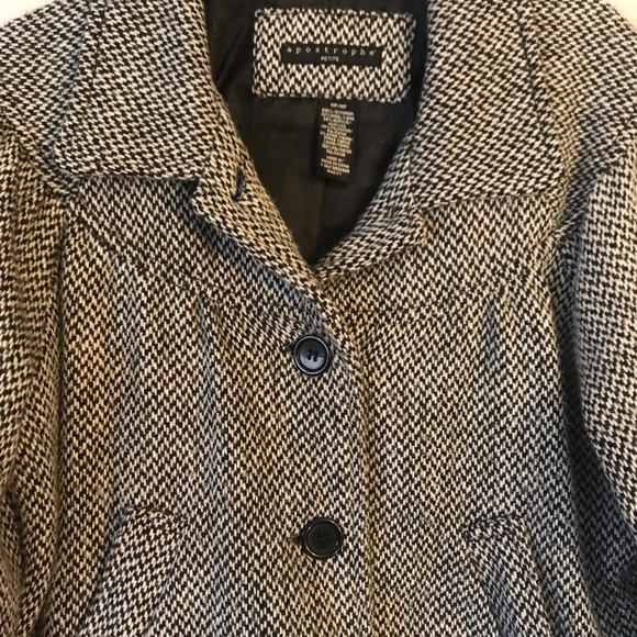 Apostrophe Petite Short Herringbone Dress Jacket Size Medium Petite - Picture 5 of 5
